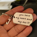 You Have My Heart Personalized Letter Keyring