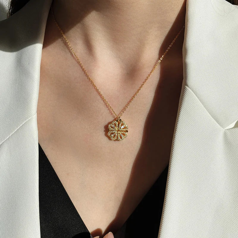 Forever Love Clover Heart Necklace