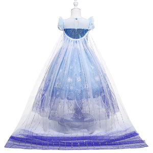 Frozen Princess Elsa LED Light Up The Night Snow Princess Dress