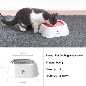 Dog Drinking Water Bowl Floating Non-Wetting Mouth Cat Bowl without Spill Drinking Water Dispenser Plastic Anti-Over Dog Bowl
